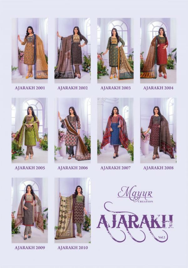 Mayur Ajarakh Vol 2 Cotton Printed Kurti Bottom With Dupatta